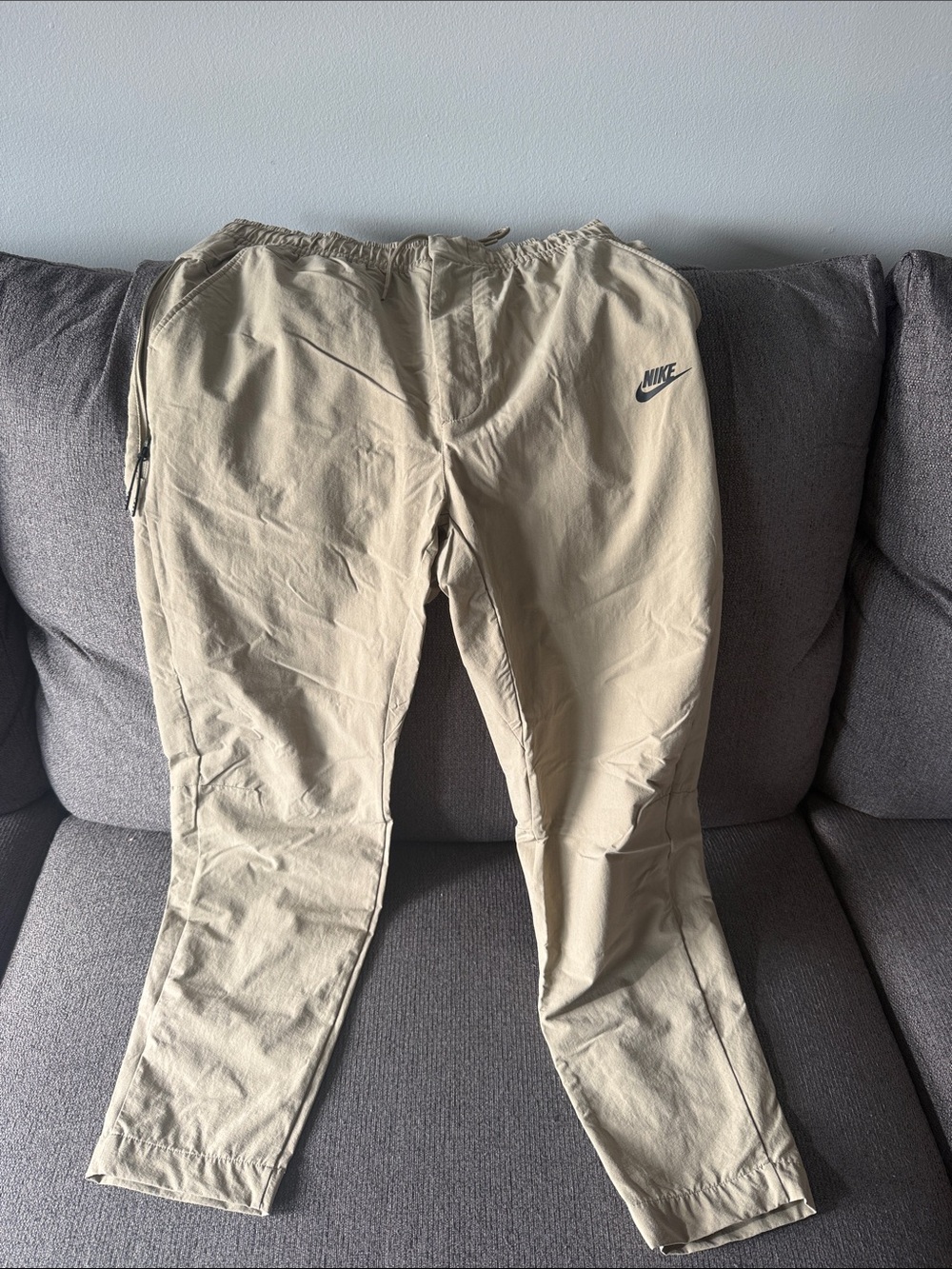 Nike Tan/Beige Casual Jogger Pants with Logo